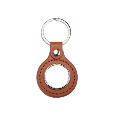 Round eco-leather keychain for printing